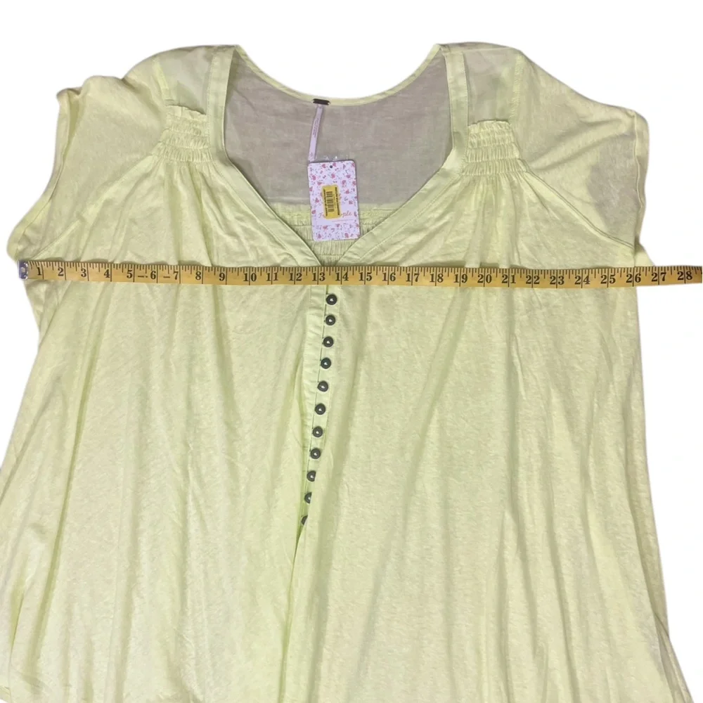 NWT Free People “Highland” Oversized Button-Down Tunic in Lemon Light - Picture 8 of 12